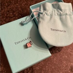 Tiffany & Co. Pink Baby Block Charm with Box & pouch